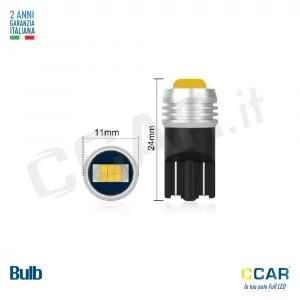 Lampade Led CCAR T10 CANBUS ARANCIONE (coppia)