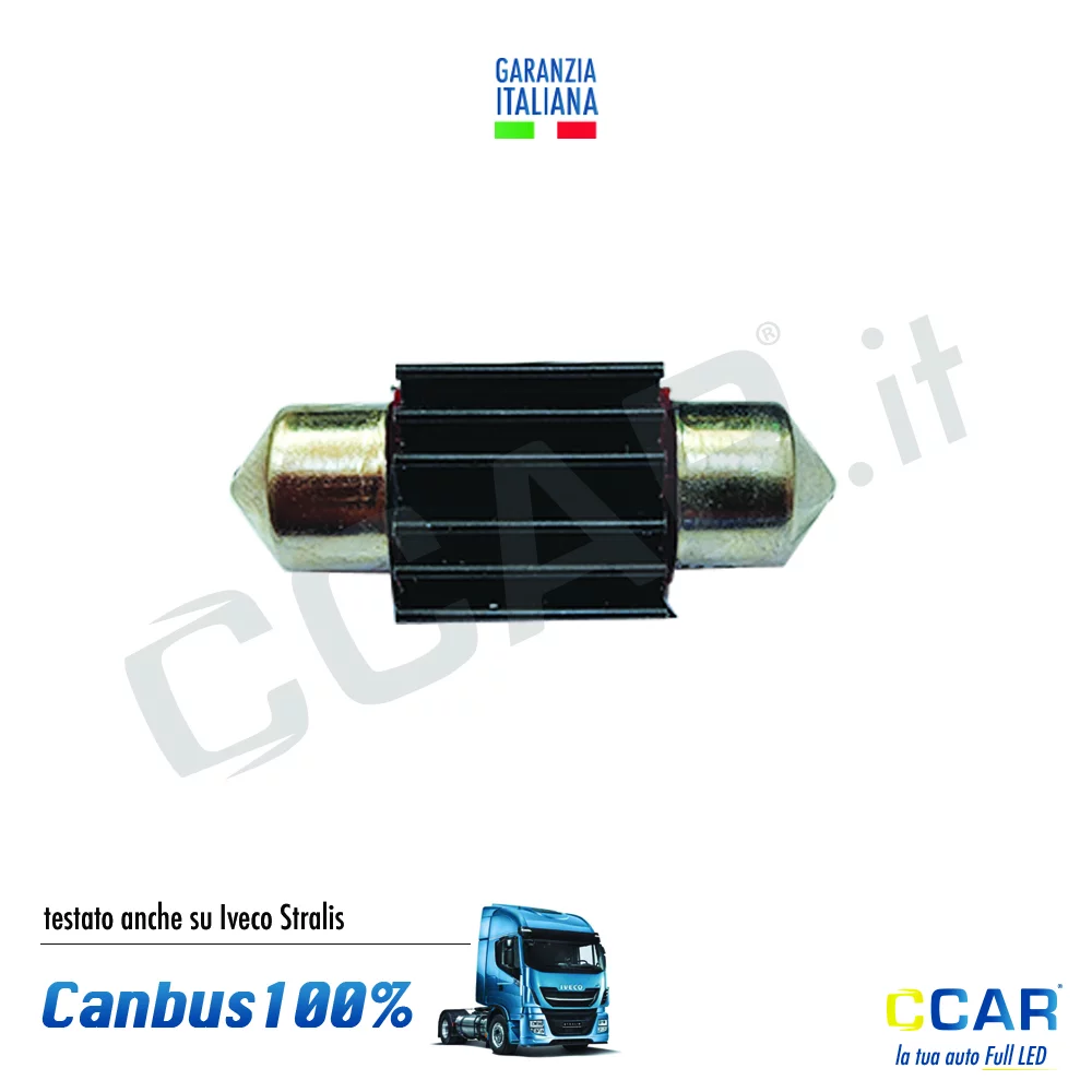 Luci LED Siluro Festoon 24V lunga 31mm CCAR lampadine led siluro festoon 24v camion truck iveco stralis