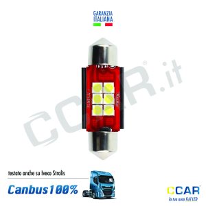 Lampade LED Festoon 24V lunga 36mm CCAR Luci led siluro festoon 24v 36 mm fanali led siluro festoon 24v camion truck iveco stralis camper