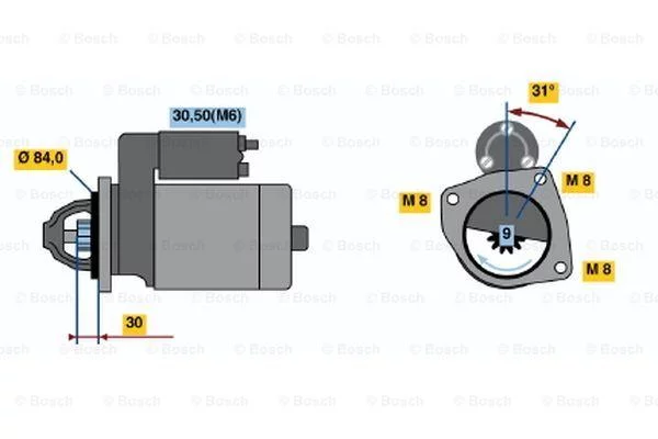 Motorino avviamento Bosh Iveco Fiat Mitsubishi Renault starter 12V