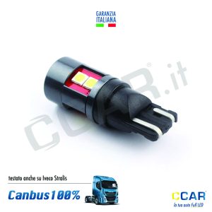 Luci LED T10 24V CCAR lampade bulbi led 24v t10 camion truck iveco stralis camper furgone