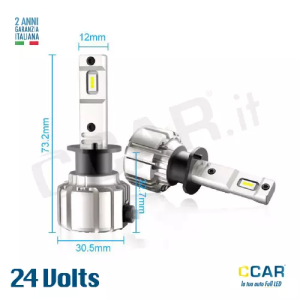 Lampade LED H1 24V CCAR camion truck furgone camper ivec fiat peugeot man scania volvo mercedes peugeot opel renaut