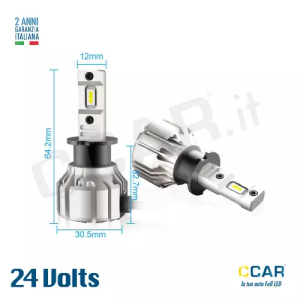 Lampade LED H3 24V CCAR camion truck furgone camper ivec fiat peugeot man scania volvo mercedes peugeot opel renaut