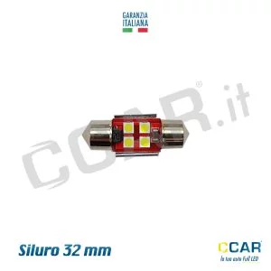 lampade luci LED Siluro targa auto 32 mm festoon