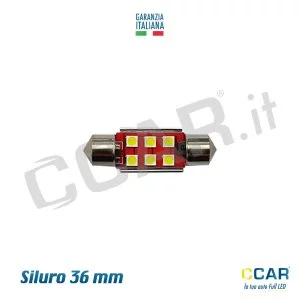 lampade luci LED Siluro targa auto 36 mm festoon
