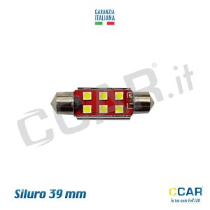 lampade luci LED Siluro targa auto 39 mm festoon