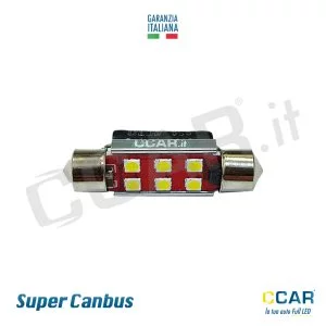 Lampade luci led siluro festoon targa panda fiat auto super canbus no errori