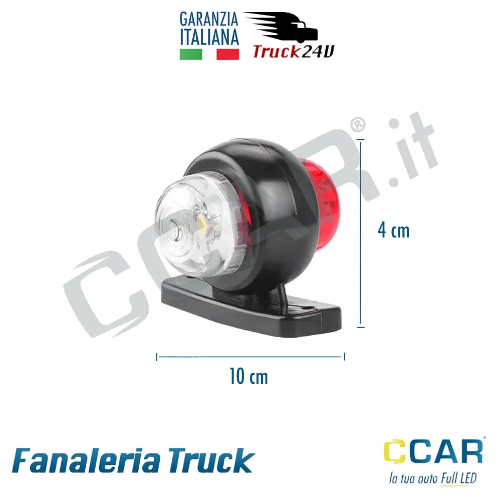 fanali fanalini luci ingombro bifacciali rosso bianco posizione stop retro retromarcia 12v 24v ccar piccoli coppia led camion truck furgone rimorchi carrelli appendici camper iveco daily deili daili