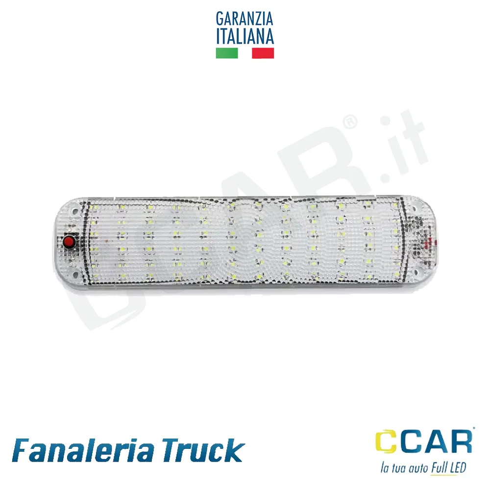 luce plafoniera interna abitacolo universale per camion, camper, caravan barca motoscafo led 12v 24v volt volts ccar garanzia italiana bianco bianca white