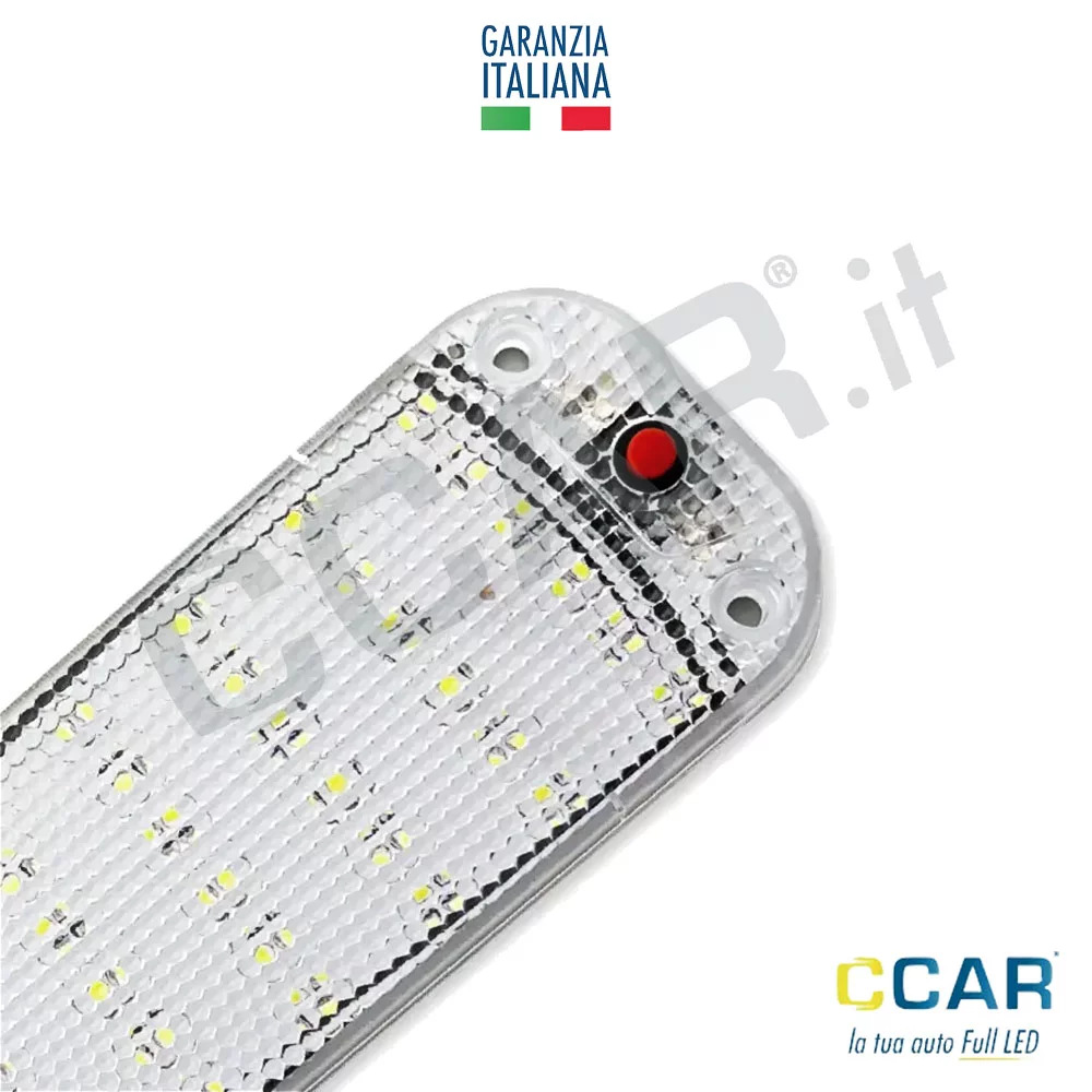 luce plafoniera interna abitacolo universale per camion, camper, caravan barca motoscafo led 12v 24v volt volts ccar garanzia italiana bianco bianca white