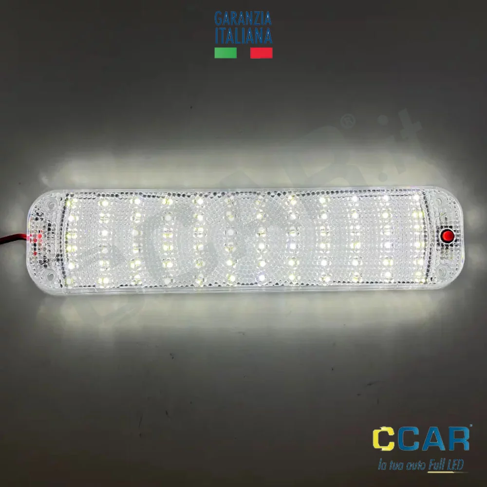 luce plafoniera interna abitacolo universale per camion, camper, caravan barca motoscafo led 12v 24v volt volts ccar garanzia italiana bianco bianca white