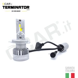 kit led h4 lampade luci ultralumen potenti forti tuning uso sportivo faro fari principale principali centralina canbus no error no sfarfallii antiflickering stessa dimensione luce bianca 6500k abbagliante anabbagliante