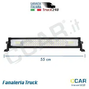 Barra a LED 12V 24V CCAR adatta per fuoristrada, quad, camion e macchine industriali (trattori, pale meccaniche e escavatori), con staffe di supporto regolabili 55 CM
