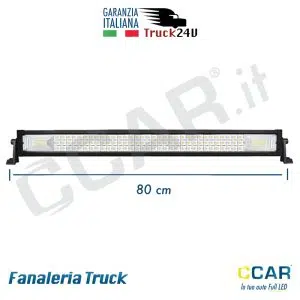 Barra a LED 12V 24V CCAR adatta per fuoristrada, quad, camion e macchine industriali (trattori, pale meccaniche e escavatori), con staffe di supporto regolabili 80 CM