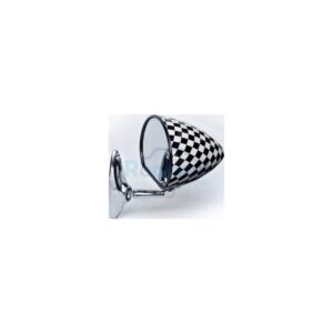 Retrovisore Scacchi Bianco e Nero con Fissaggio (A VITE) con Finitura (LUCIDA) Fiat 500 F / L / R 1965>1975 - RE029860
