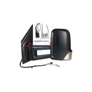 Retrovisore Elettrico Sinistro Braccio Lungo 23.6 CM Nero 9 PIN 3 Connettori Termico con Fanalino Integrato Mercedes-Benz Sprinter (W907) 2018> - RE035520 - OE A9108108102