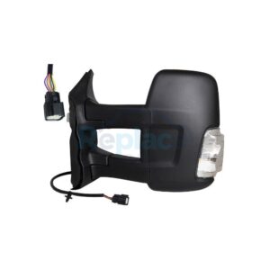 Retrovisore Elettrico Destro Braccio Lungo Nero 6 PIN Termico con Fanalino Integrato (5W BIANCO) Ford Transit (F3/FCD/FDD/FAD/FED) 2013>2019 - RE035830
