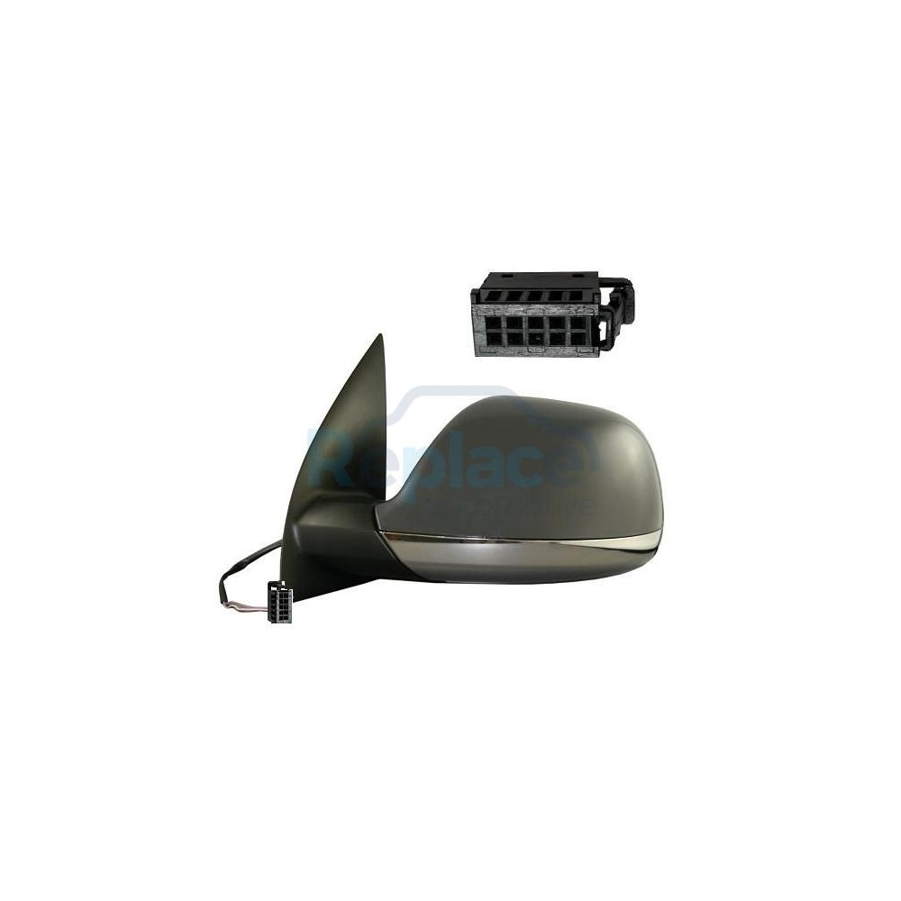 Retrovisore Elettrico Sinistro 5 PIN Base Cromata GPS System VERS.07/2013 -> con Primer Termico Asferico Volkswagen Amarok P/U (S6/S7) 2010>2016 - RE036900 - OE 2H1857507CSRYP 2H1857508ETRYP