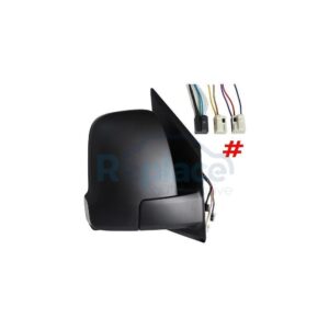 Retrovisore Elettrico Destro Nero 9 PIN MOD.2019 3 Connettori Termico Vetro Convesso Richiudibile Elettricamente con Fanalino Integrato Mercedes-Benz Sprinter (W907) 2018> - RE039400 - OE A91081011009051