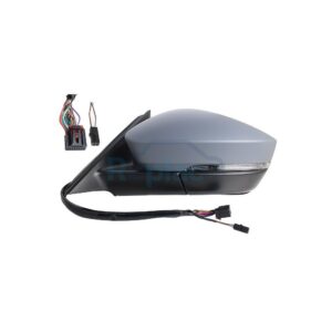 Retrovisore Elettrico Sinistro 9 PIN con Primer Termico Vetro Convesso Richiudibile Elettricamente con Fanalino Integrato con Luce di Cortesia Skoda Karoq (NU7/ND7) 2017>2021 - RE040040 - OE 566857507A