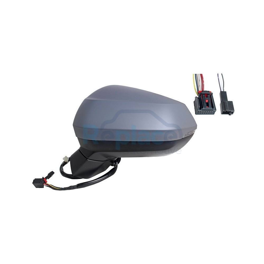 Retrovisore Elettrico Destro 16 PIN con Primer Termico Vetro Convesso Richiudibile Elettricamente con Fanalino Integrato con Memoria Audi Q2 (GAB/GAG) 2016>2020 - RE040610 - OE 81B857410C9B9
