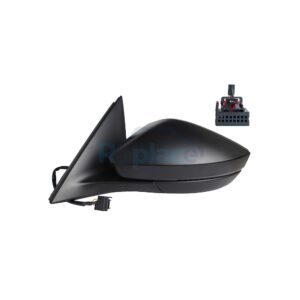 Retrovisore Elettrico Sinistro Nero 6 PIN con Primer Termico Vetro Convesso Asferico con Fanalino Integrato (LED) Skoda Kamiq (NW4) 2019>2024 - RE043670 - OE 657857507 658857507