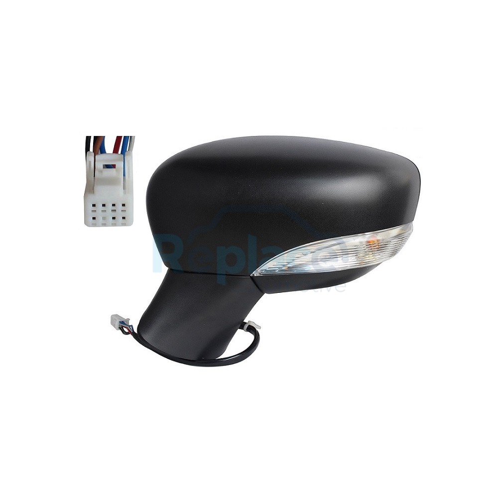 Retrovisore Elettrico Destro Nero 7 PIN Termico Vetro Convesso con Fanalino Integrato Nissan Micra (K14) 2017> - RE044520 - OE 963015FA1C 963025FA1B