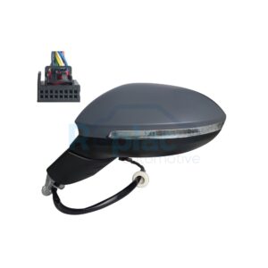 Retrovisore Elettrico Destro 13+3 PIN con Primer Termico Vetro Convesso Richiudibile Elettricamente con Fanalino Integrato con Luce di Cortesia con Memoria con Blind Spot Volkswagen Golf Viii (CD1/... - RE044790