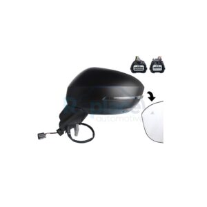 Retrovisore Elettrico Destro 9+4 PIN con Primer Termico Vetro Convesso Richiudibile Elettricamente con Fanalino Integrato con Sistema Blis con Camera Nissan Juke (F16) 2019> - RE048780 - OE 963016PA4B