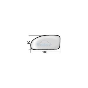 Vetro con Piastra Destro Convesso con Attacco (RETTANGOLARE) Ford Focus (DNW/DFW) 1998>2004 - VP001030