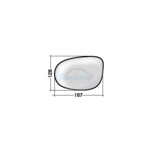 Vetro con Piastra Destro Termico Convesso Fiat Idea (350) 2004>2010 (VERS. 2009>) - VP004210