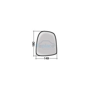 Vetro con Piastra Destro Cromato Curvo Convesso Nissan Primastar (X83) 2002>2006 - VP004430