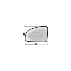 Vetro con Piastra Sinistro Cromato Asferico Termico Opel Meriva (X03) 2003>2010 - VP009970